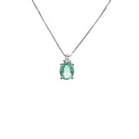 Collana Promesse Donna in Oro bianco Smeraldo 0.30 Ct PF1S - PF1S